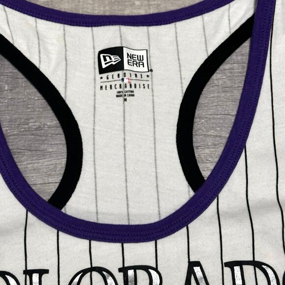 5th & Ocean Colorado Rockies Racerback Tank Top Juniors M White Cotton MLB - Picture 4 of 7